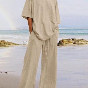 Half-Sleeve Top & Wide-Leg Pants Set